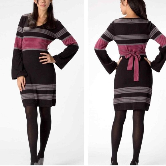 Prana Dresses & Skirts - Prana Women's Medium Sydney Long Sleeve 3/4 Sleeve Tie Back Knit Dress Soft
